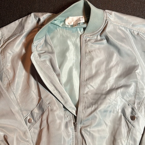 J.O.A Los Angeles Bomber Jacket - Turquoise - Small - Picture 2 of 5